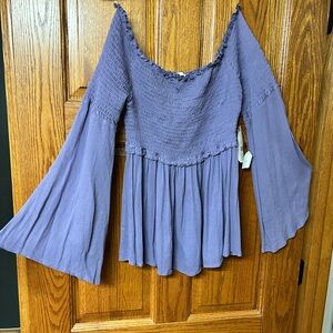 Altar'd State Lavender Bell Sleeve Blouse